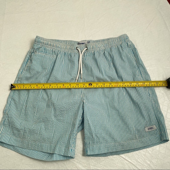 Surf and Swim Co turquoise blue and white striped swim trunks - Picture 6 of 7